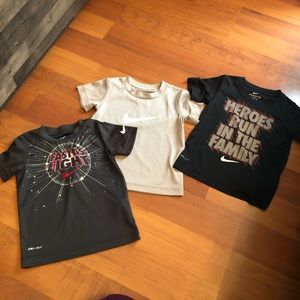 Three boys 3T Nike dri-fit shirts